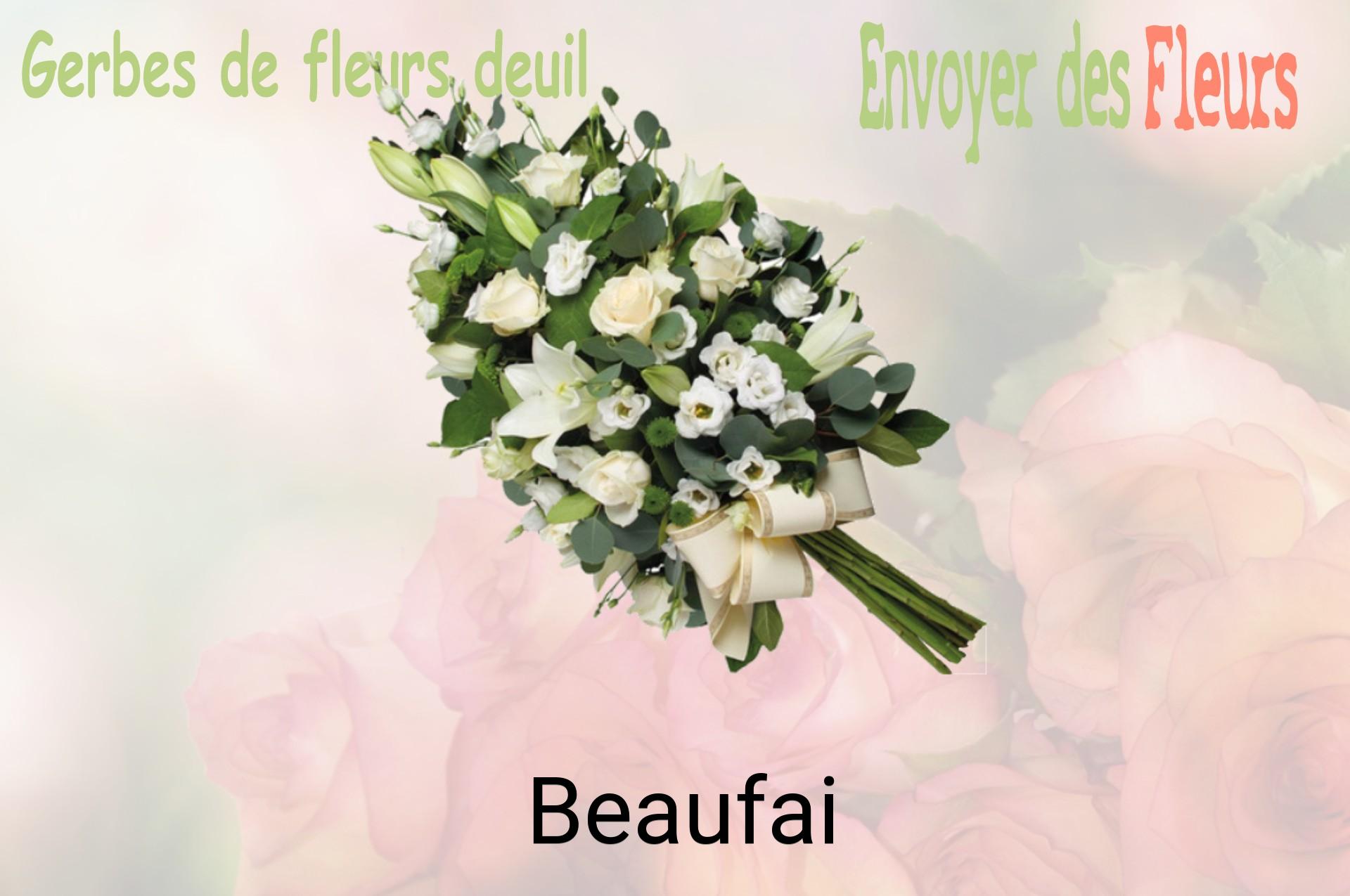 Gerbe de fleurs de deuil livrée à Beaufai
